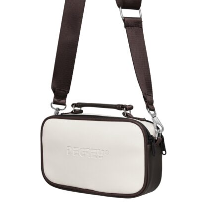 DEGREY COFFEE SIMILI CROSSBODY BAG – CREAM/BROWN - DCSB