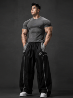 Degrey BIG Compressor Tee sports t-shirt in GRAY with embroidered logo - BIGCOMTEEGREY - Image 4