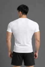 Degrey Compressor Tee white sports t-shirt with embroidered logo - COMTEETRANG - Image 2