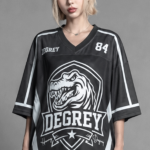Degrey Jersey Rex 84 V-neck Black T-shirt - JERREXDEN