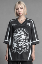 Degrey Jersey Rex 84 V-neck Black T-shirt - JERREXDEN