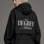 Degrey Decade Half Zip Hooded Windbreaker Jacket with Embroidery - JKHALFZIP