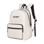 Degrey Double Leather Basic Backpack in Cream - LBBDK