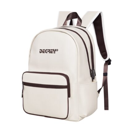 Degrey Double Leather Basic Backpack in Cream - LBBDK