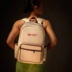 Degrey Double Leather Basic Backpack in Cream - LBBDK - Image 2
