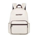 Degrey Double Leather Basic Backpack in Cream - LBBDK - Image 5