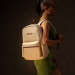 Degrey Leather Basic Backpack in Cream - LBBK - Image 2
