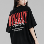 Degrey Black Oversized Athlete Logo Print T-shirt – OVSATHDENDO
