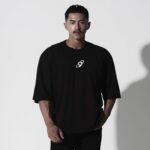 Degrey Black Oversized Logo Print T-shirt – OVSLOGO - Image 2