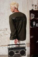 Degrey Green Oversized Athlete Long Sleeve Logo T-shirt – OVSLONGREU