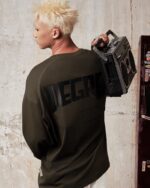 Degrey Green Oversized Athlete Long Sleeve Logo T-shirt – OVSLONGREU - Image 6