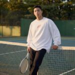 White long-sleeved T-shirt with red Degrey logo, loose fit - OVSLONGTRANG - Image 6