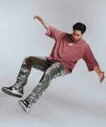 Degrey red wax-colored oversized T-shirt with logo print - OVSWAXDEN - Image 2