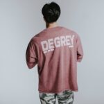 Degrey red wax-colored oversized T-shirt with logo print - OVSWAXDEN - Image 3