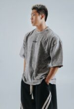 Degrey Gray Wax T-shirt, loose fit, embroidered logo - OVSWAXXAM - Image 4