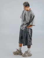Degrey Gray Wax T-shirt, loose fit, embroidered logo - OVSWAXXAM - Image 5