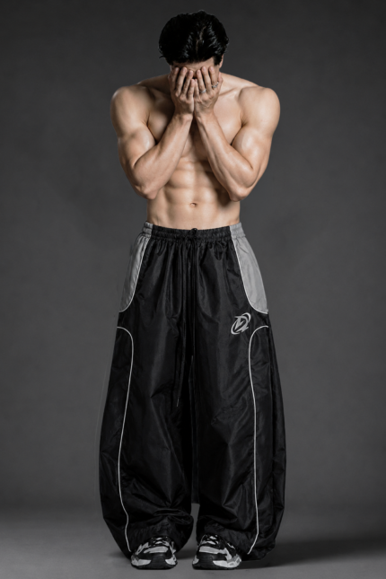 Degrey Black Grey Long Pants Poly with Logo - PAPOLYXAM