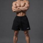 Degrey Black athletic pants, double-layered fleece polyester fabric - QTTDEN
