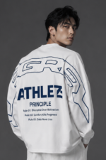 Degrey White Blue Poly Athlete Sweater – SWETRAXA