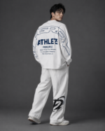 Degrey White Blue Poly Athlete Sweater – SWETRAXA - Image 3