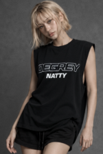 Degrey NATTY Black Cotton Tank Top - TANKNATTY