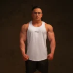 Degrey Tanktop – White Gym & Sports Tank Top, Breathable, Printed Degrey Logo – Local Brand Degrey Sportswear – BLGT - Image 2