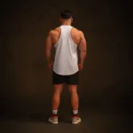 Degrey Tanktop – White Gym & Sports Tank Top, Breathable, Printed Degrey Logo – Local Brand Degrey Sportswear – BLGT - Image 4