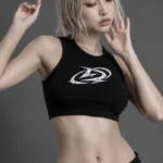 Degrey Crop Tank - Black New Logo - CROPDEN