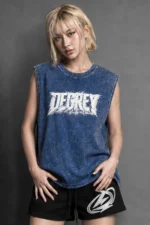Tank Top WAX BLUE Degree Cotton in Logo - TANKWAXBLUE - Image 3